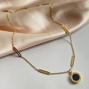 18 KT Gold Over Titanium Double Sided Necklace
